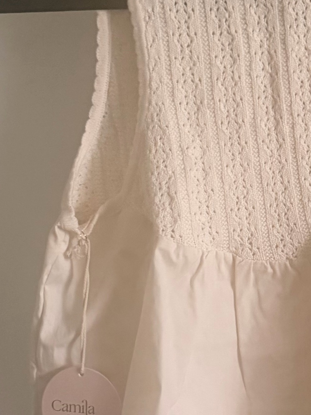 Camila Coelho Cream Crochet Peplum Camisole - Picture 5 of 9